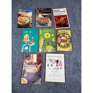 Vintage Cookbooks Lot of 8 Retro Recipes Comfort Foods Casserole Lunchbox Salads
